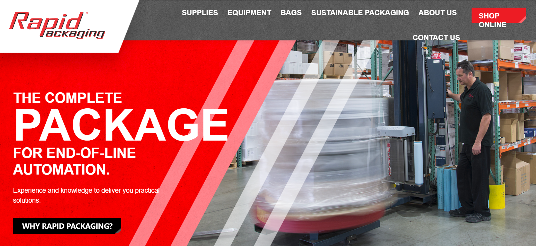 Rapid Packaging official website screenshot